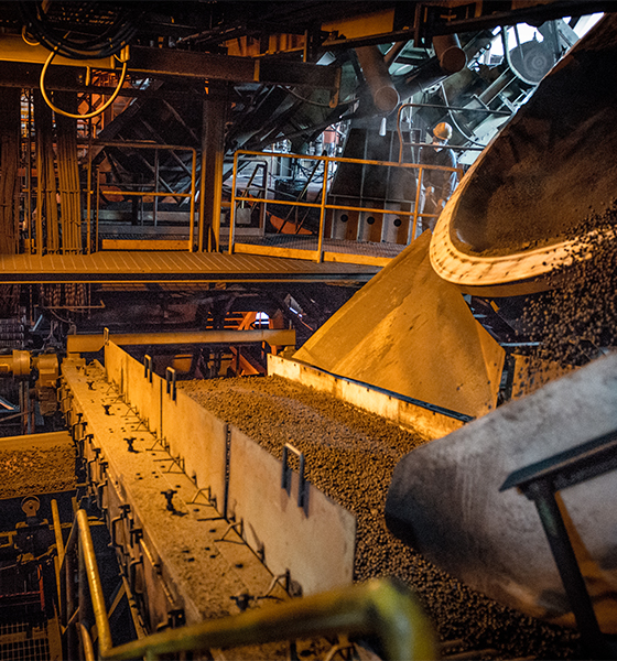 Industrial machines are hard at work
