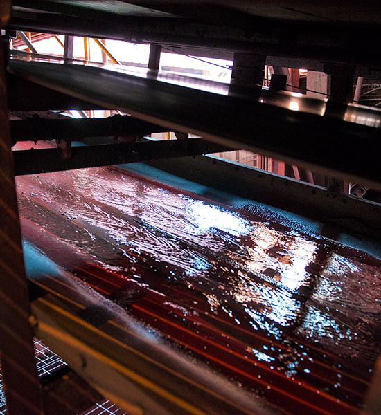 A machine inside of a factory