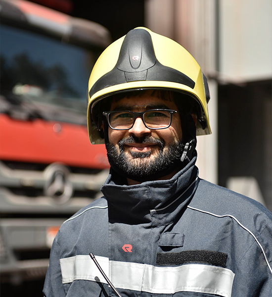 A man in work equipment